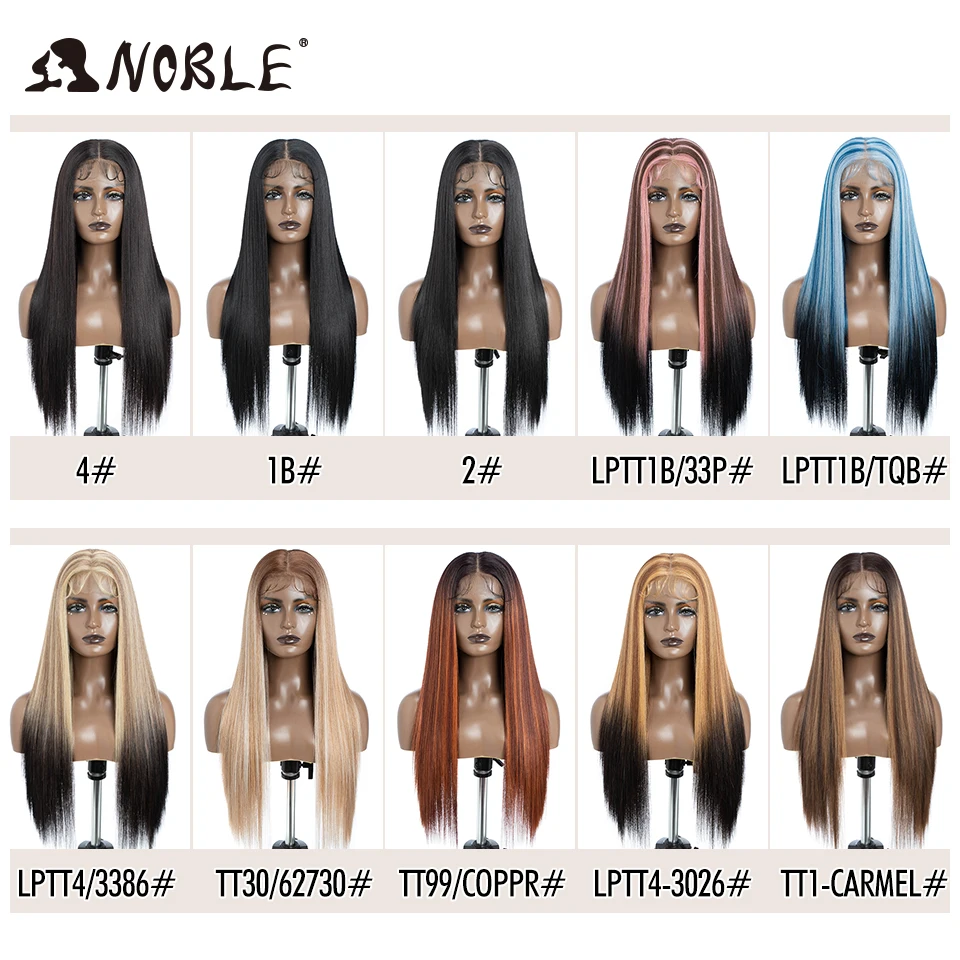 Noble Cosplay Synthetic Lace Front Wig 30Inch 13X7 Straight lace Wig Blonde Ombre Glueless Wigs For Women  Lace Wig synthetic