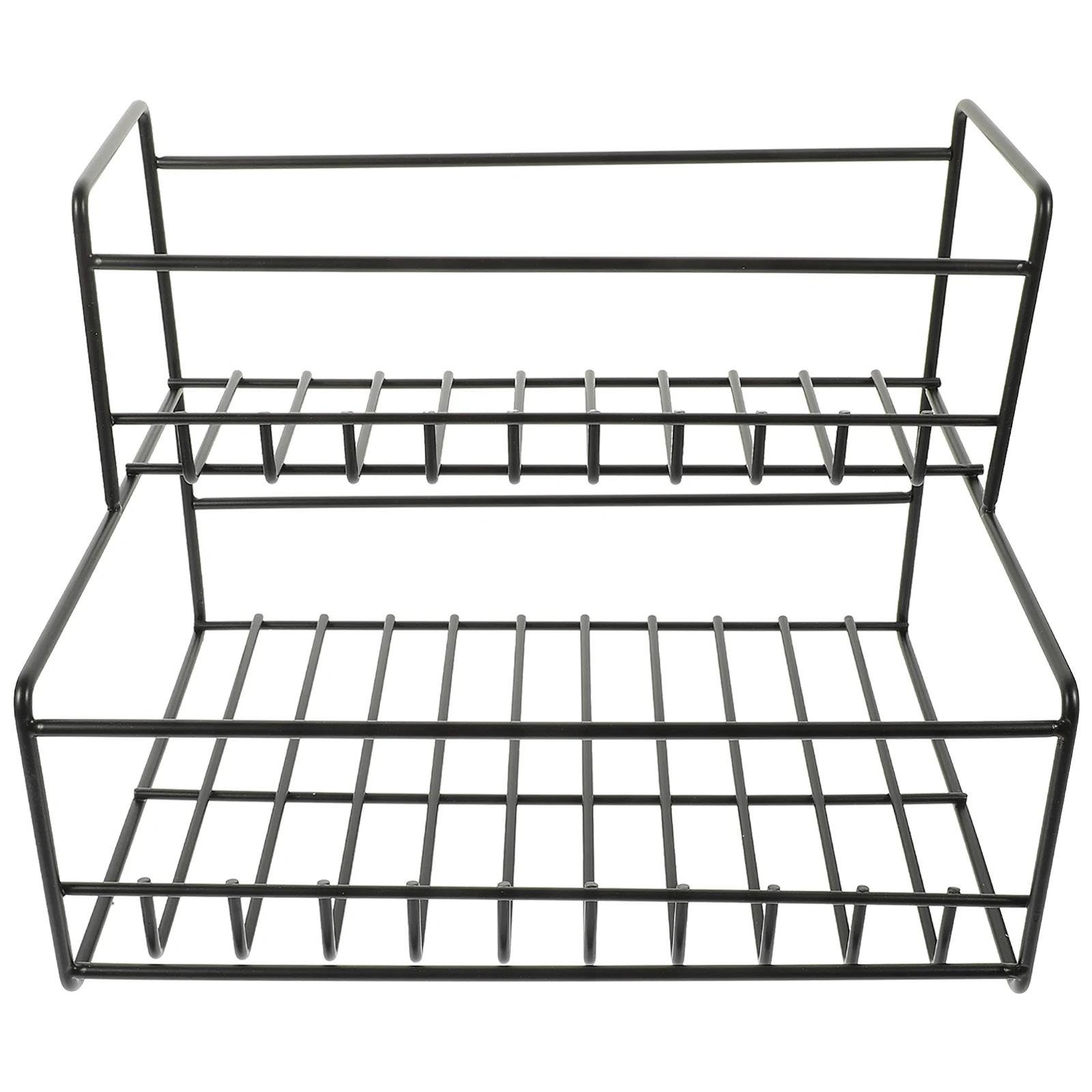 

2-Tier Iron Storage Multifunctional Kitchen Organizer Syrup Bottle Holder For Home Coffee Shop Spice Rack