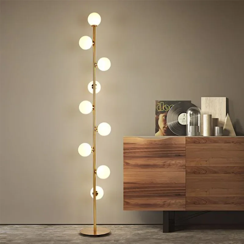 DAMIASMIL Nordic Glass Floor Lamp 9H Gold Ball Floor Light for Living Room Bedroom StandingLamp Home