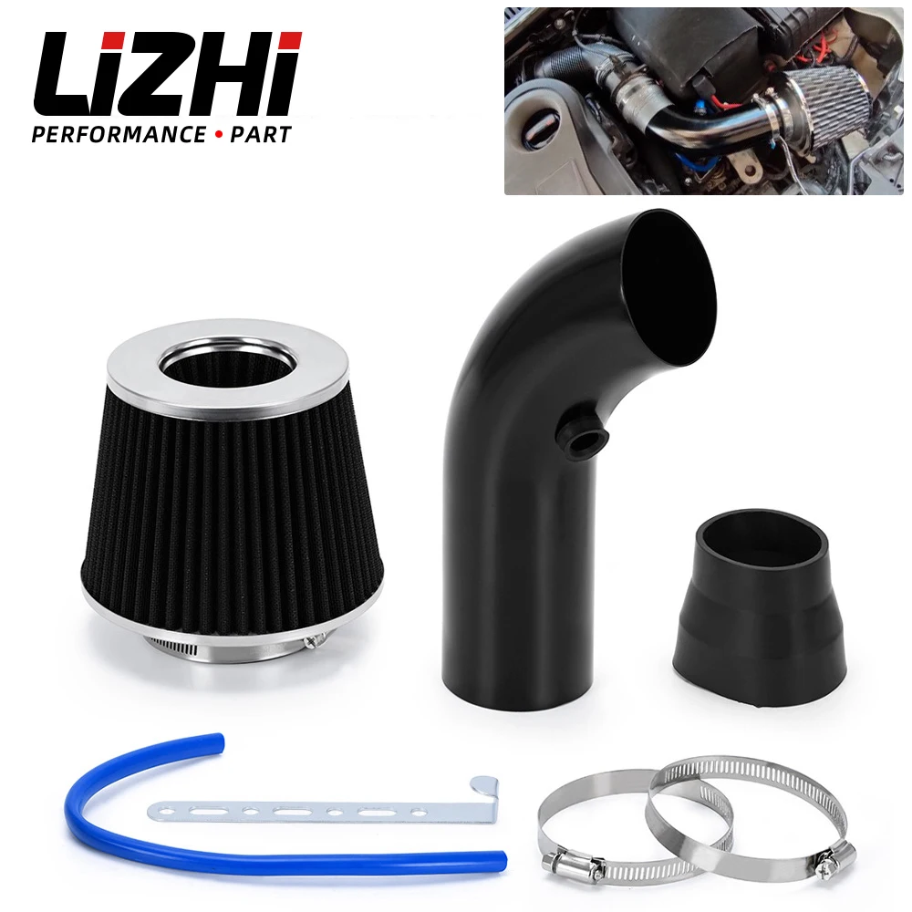 LIZHI – Universal 3 76mm Air Filter & Cold Air Intake Pipe Turbo Induction Pipe Tube Kit With Air Filter Cone LZ-AIT28+IMK14