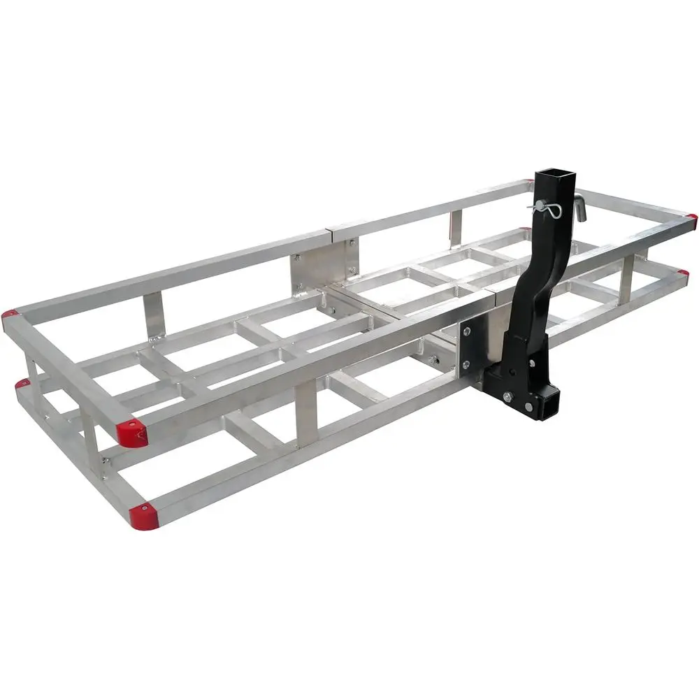 

lugglage Basket, Folds Flat, Heavy Duty Hitch Cargo Basket with Waterproof Bag (Aluminum 60x20x7)