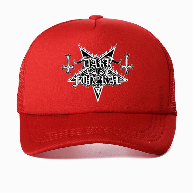 Sombrero de Hip hop con estampado 3D para hombres y mujeres, gorra de béisbol con banda funeraria oscura de Metal negro, estilo rock pop, Sueco