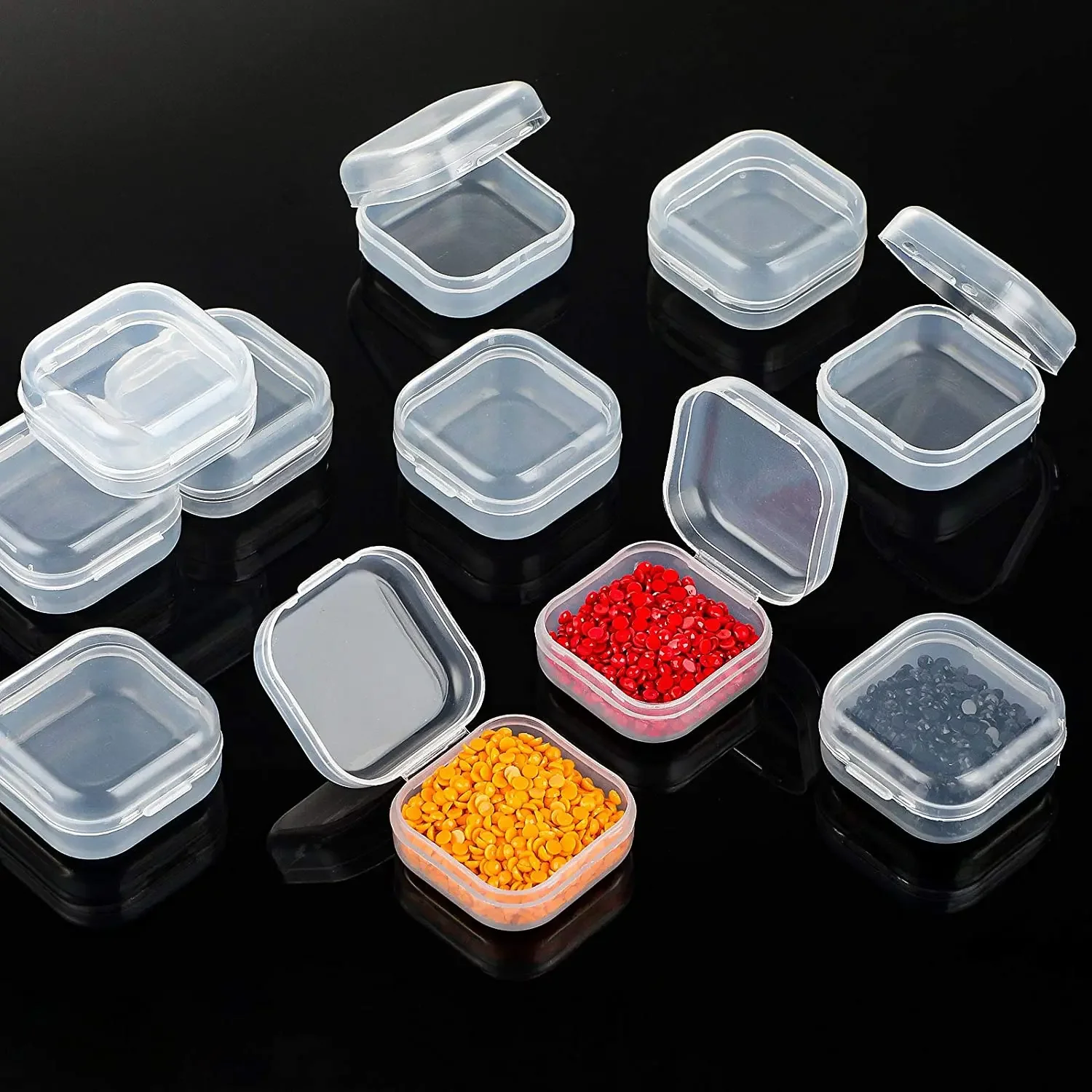 36 Pieces Clear Plastic Containers Transparent Beads Storage Containers Box Jewelry Storage Box Case Small Items Beads Jewelry