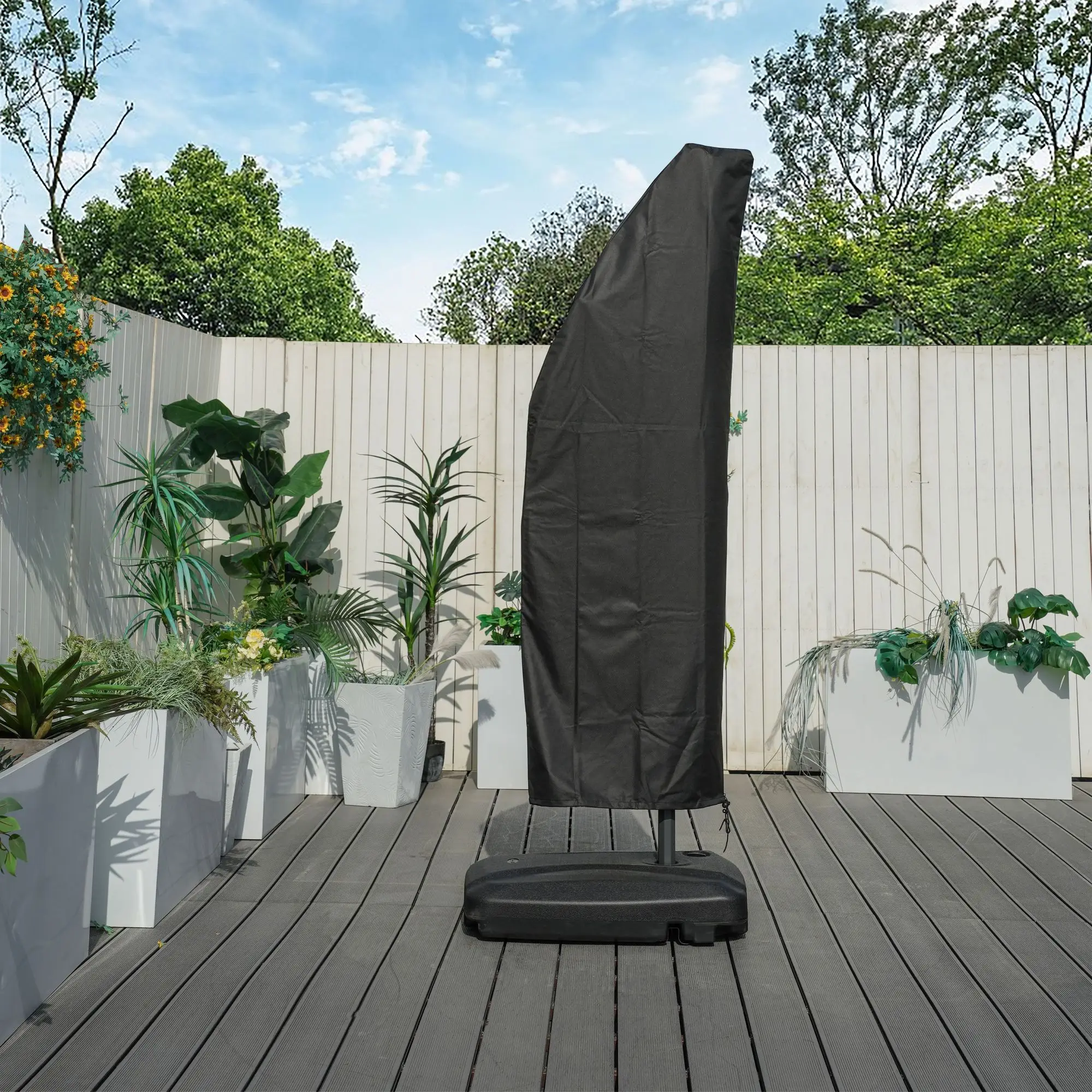 *Zipper Cover Outdoor Patio Cantilever Umbrella Stylish & Functional Base For Your Outdoor Space