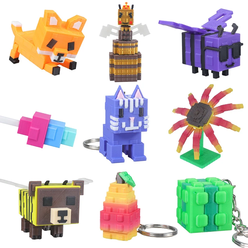 سلسلة مفاتيح مطبوعة ثلاثية الأبعاد تنمو حديقة منتج جديد في المخزون تمثال الثعلب النحل عمل أرقام شخصيات كرتونية Evoker هدايا عيد ميلاد souve