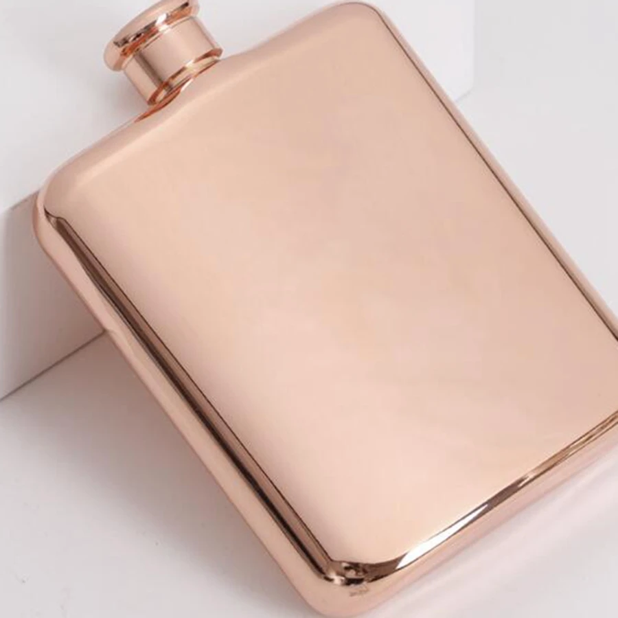 Rose Gold 6 Oz Stainless Steel Vodka Hip Flask Flask for Alcohol Bottle Liquor Whiskey Bottle Groomsmen Gifts with Funnel