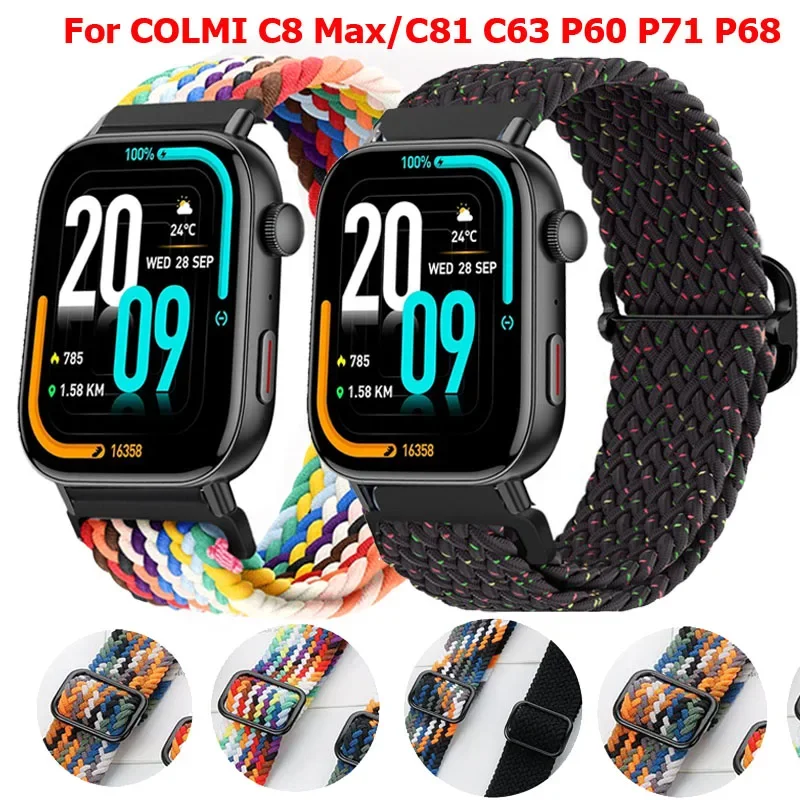 Bucle Solo trenzado de 20mm y 22mm para pulsera COLMI C8 Max para pulsera COLMI C81 C63 P60 P71 P68 M42 i11 C60 C61 P28 Plus P8 P9 V31