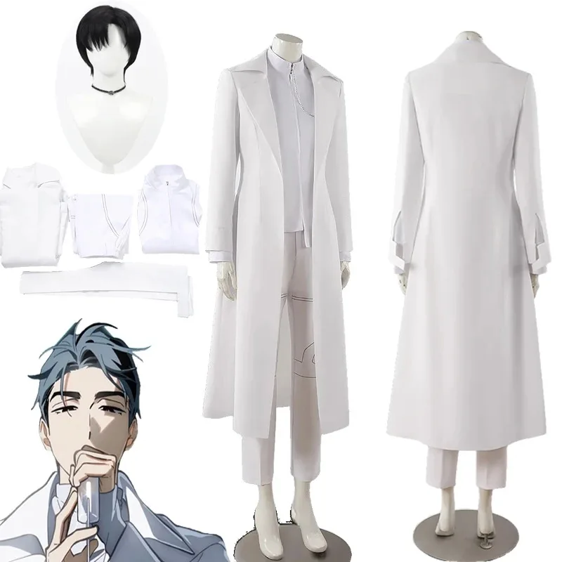 

Anime Ivan Cosplay Costume White Sorrow Cosplay Black Wig Women Men Halloween Party Roleplay Costume Ivan Synthetic Hair