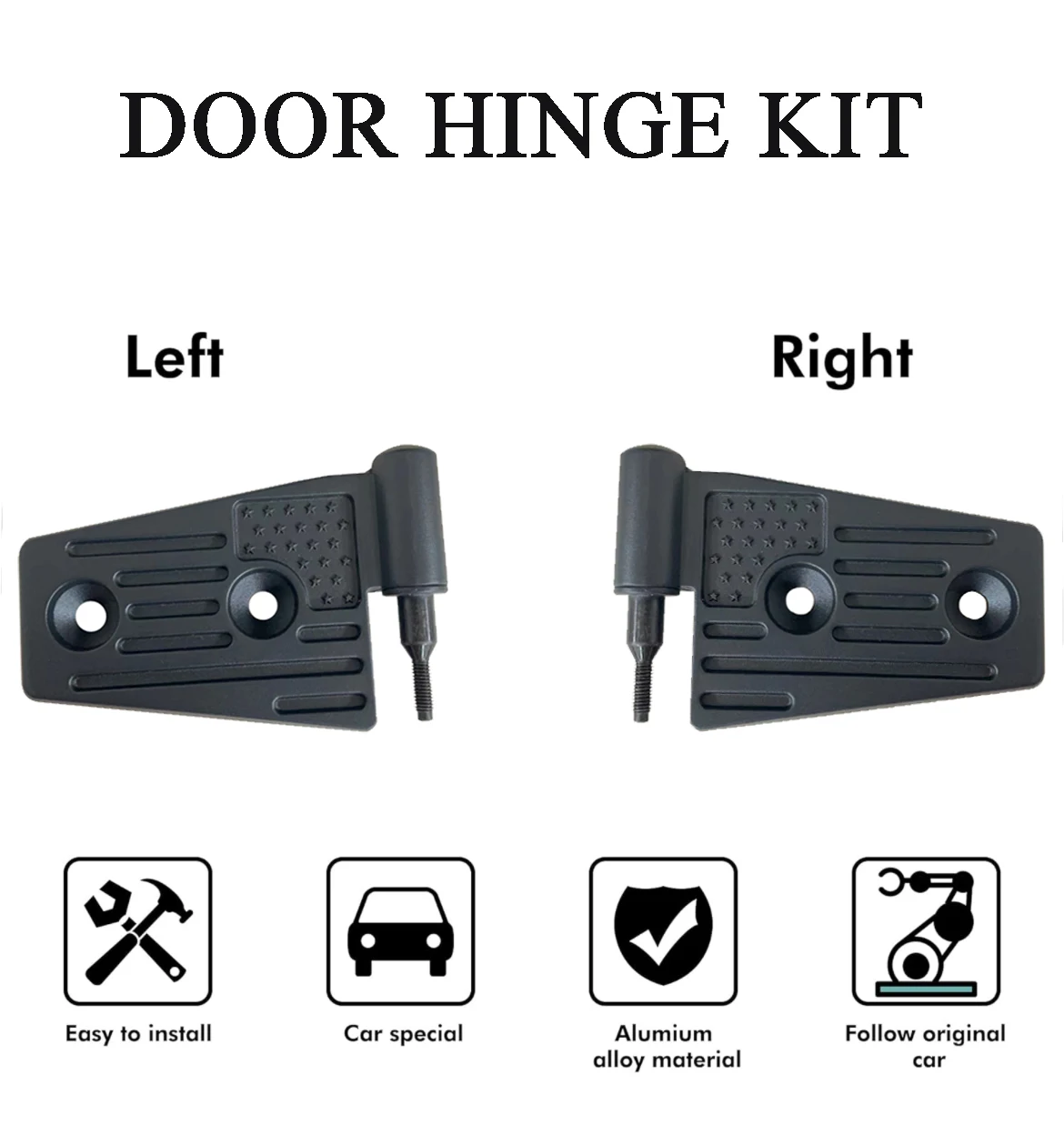 Car Door Hinges & Screw Bolts Repair Kit for Jeep Wrangler 2007-2018 JK JKU Sport Rubicon Sahara X Unlimited