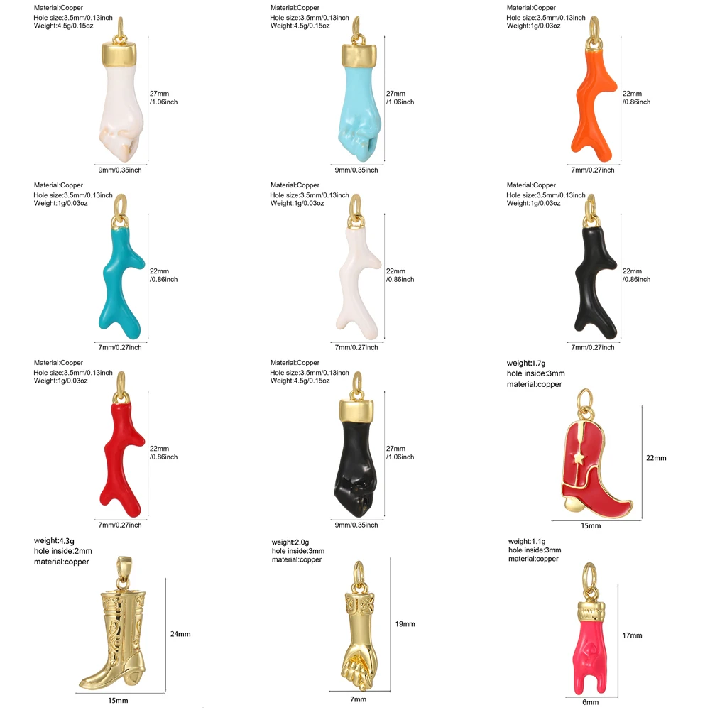 Boots And Gestures Charms For Jewelry Making Supplies Colorful Dijes Diy Earring Necklace Bracelet Accessories