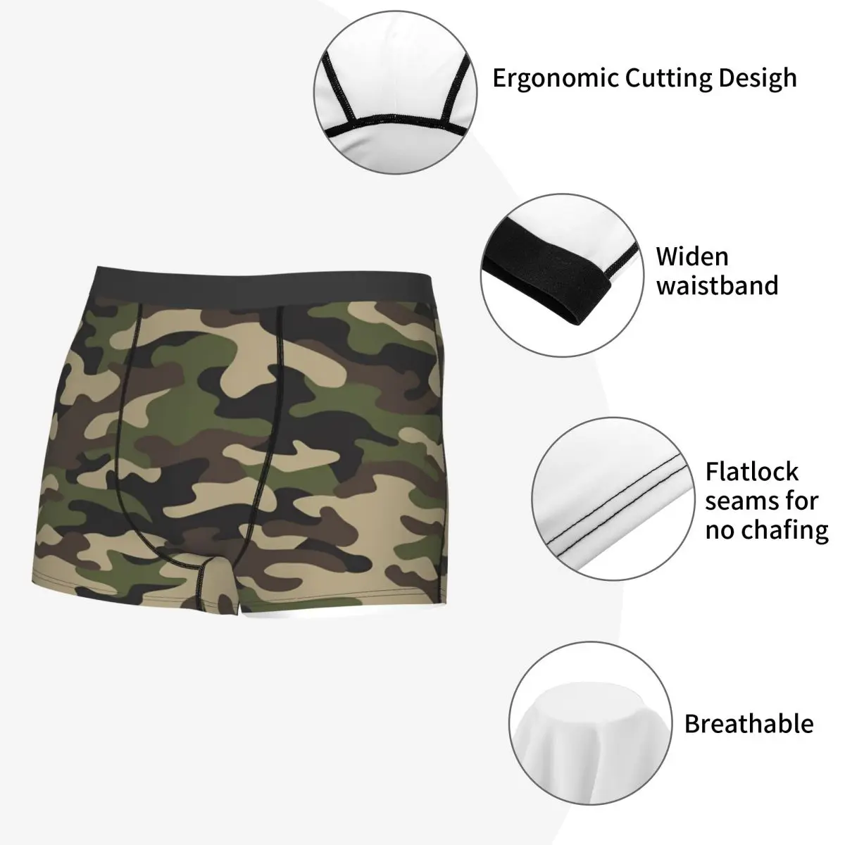 Calzoncillos Boxer de camuflaje urbanos modernos para hombre, regalo de aniversario para novio, ropa interior con estampado 3D, bragas, calzoncillos suaves