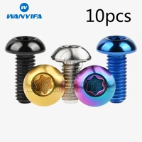 Wanyifa-pernos de titanio M5x10/12mm, soporte de botella, tornillo de cabeza Torx de titanio para bicicleta, 10 unidades por lote