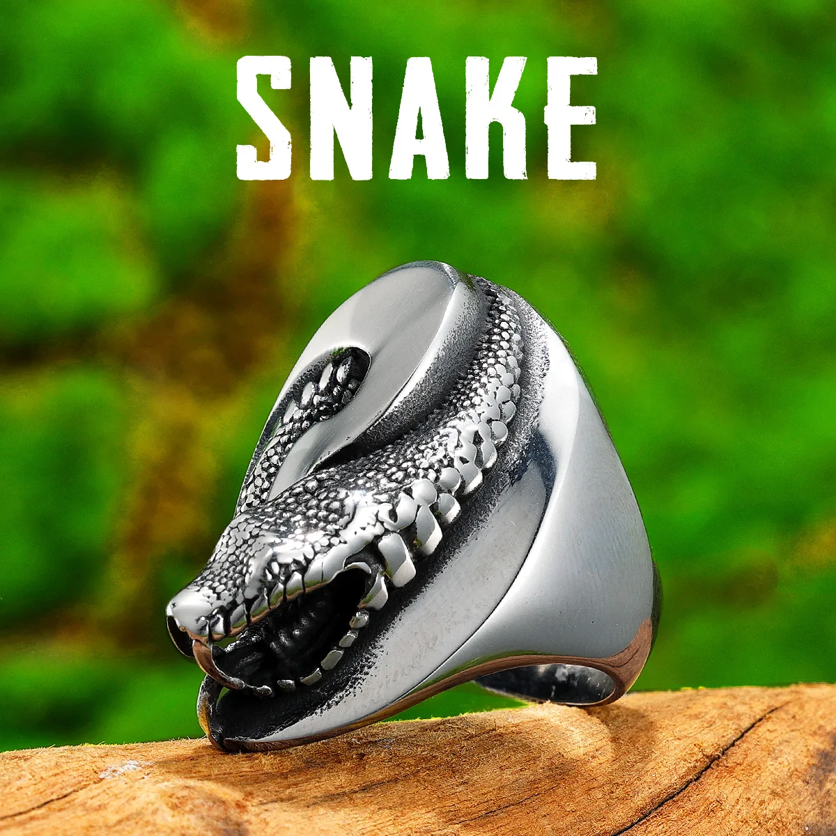 Tai Chi Alien Snake Animal Men Rings Stainless Steel Women Jewelry Punk Rock Cool Stuff Fashion Accessories Gift Wholesale