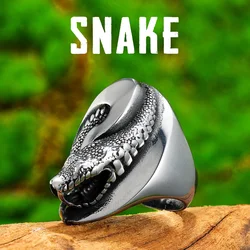 Tai Chi Alien Snake Animal Men Rings Stainless Steel Women Jewelry Punk Rock Cool Stuff Fashion Accessories Gift Wholesale