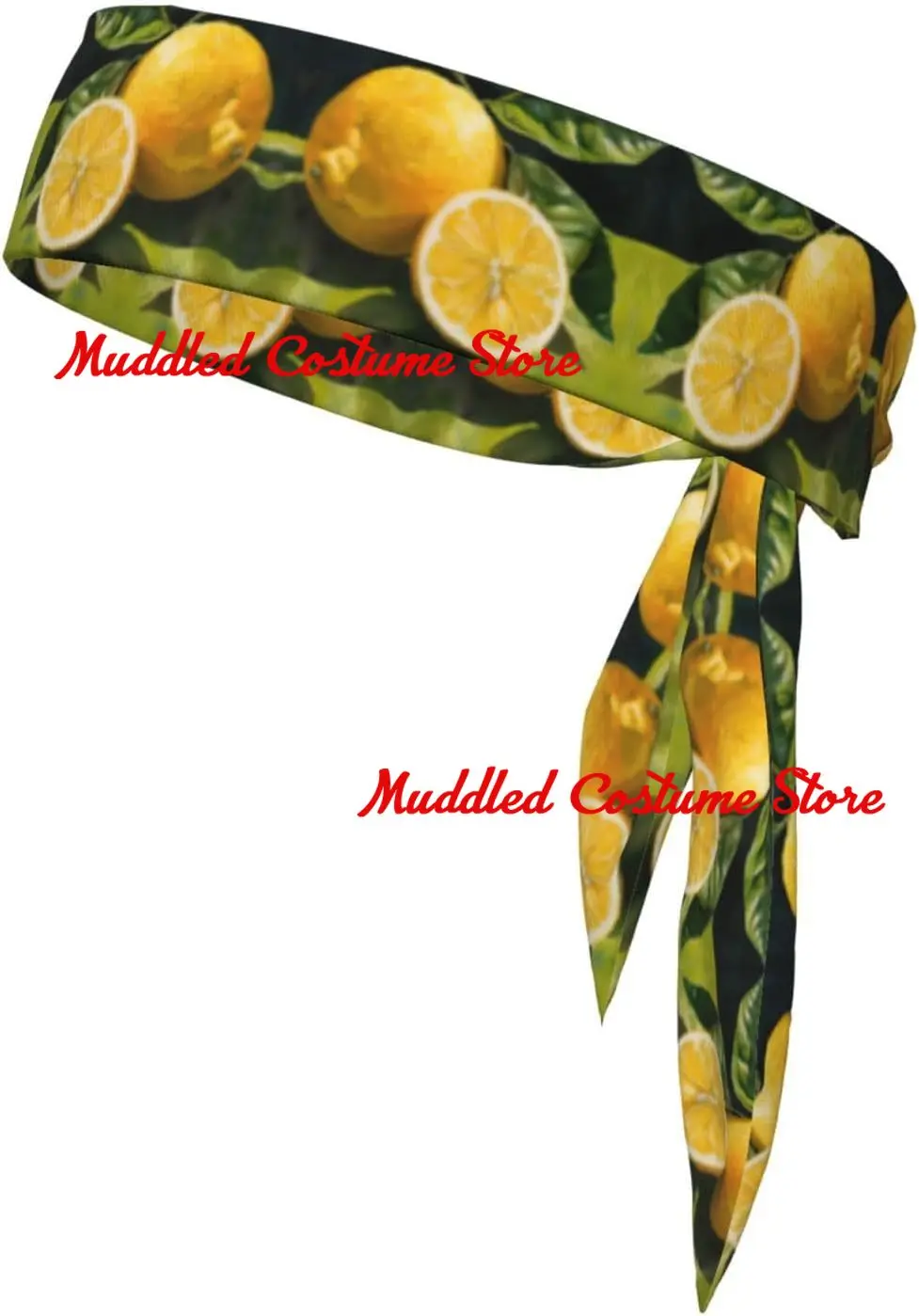 

Двусторонняя спортивная повязка на голову с принтом лимонных фруктов, регулируемая спортивная повязка на голову, многофункциональная спортивная повязка