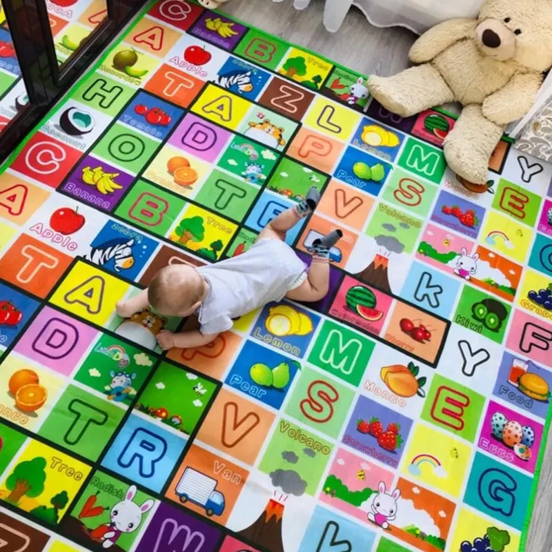 Baby Play Mat 180x120cm Doubel Sided Printed Kids Rug Educational Toys for Children Crawling Carpet Game Activity Gym Foam Floor