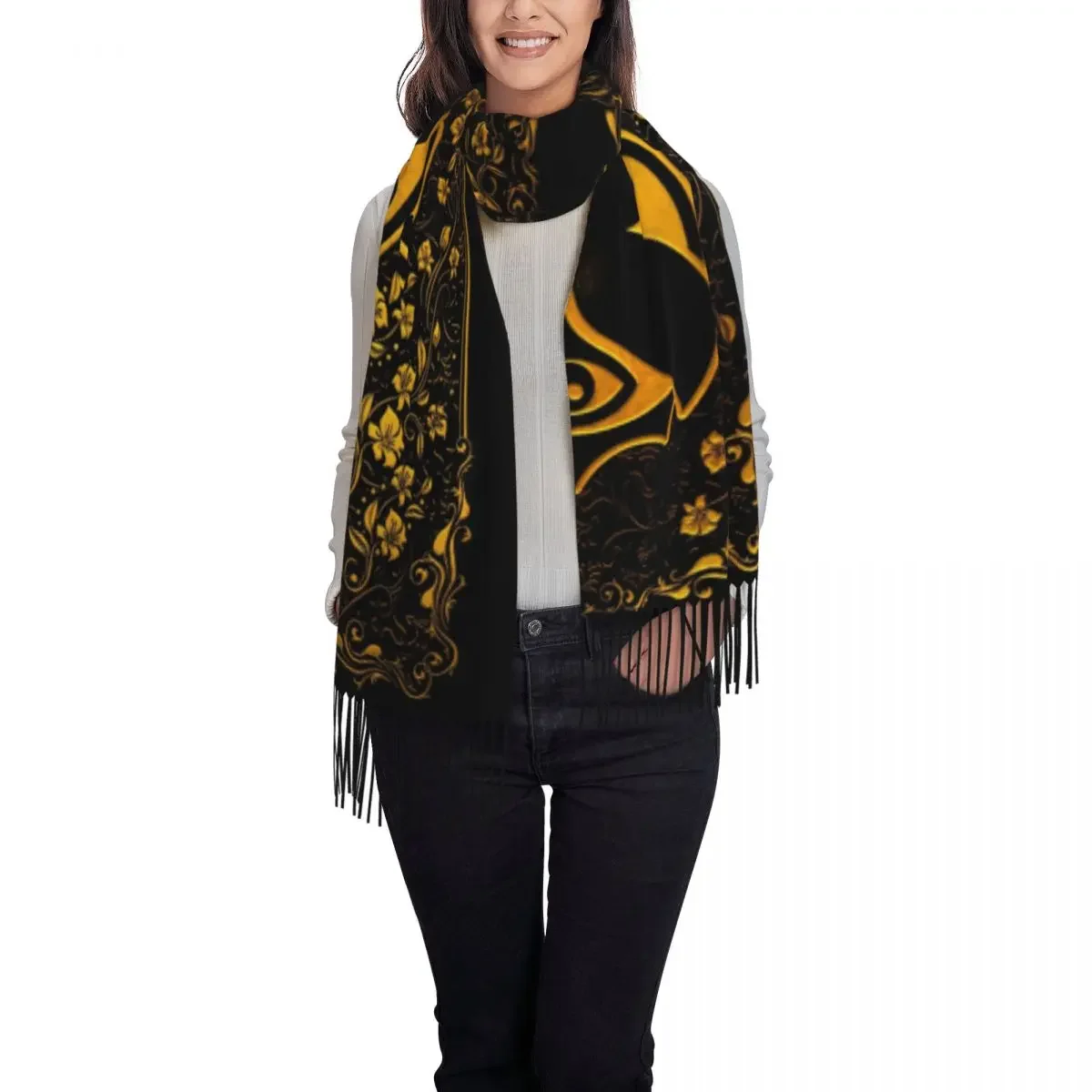 Tassel Scarf Women Soft Belgian Electronic Dance Music Festival Shawl Wrap Lady Winter Fall Scarves