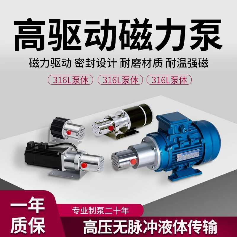 Magnetic drive gear pump, small miniature stainless steel water and oil pump, self-priming viscosity liquid