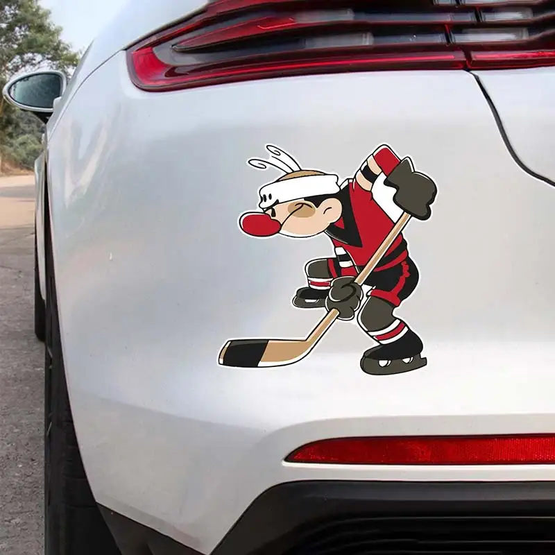 

Funny Hockey Player Car Sticker Vinyl Decal Waterproof Rear Window Motorcycle Camper Bumper Truck Laptop Decoration XSH504
