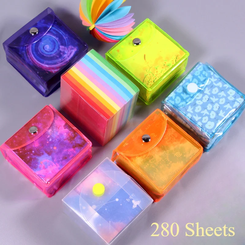 

280Sheets Galaxy Starry Sky Color Cartoon Pattern Children Origami Paper 6.3cm Fold Paper Crane Handmade Special Material Paper