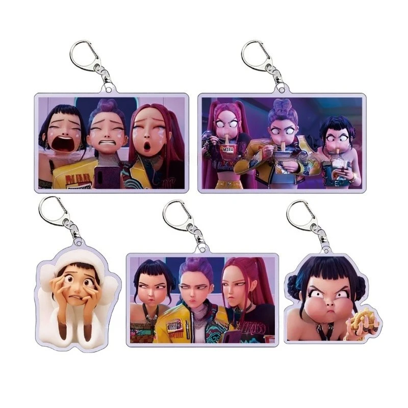 

Hot Kpop Demon Hunters Keychain Saja Boys Keychains for Bag Popular Movie Figures Hanging Pendants Keyrings Girl Halloween Gift