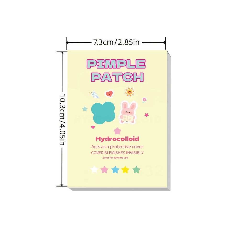 Cute Cartoon Bunny Pack Acne Patches 400Pcs, Multicolor Star Hydrocolloid Spot Covers