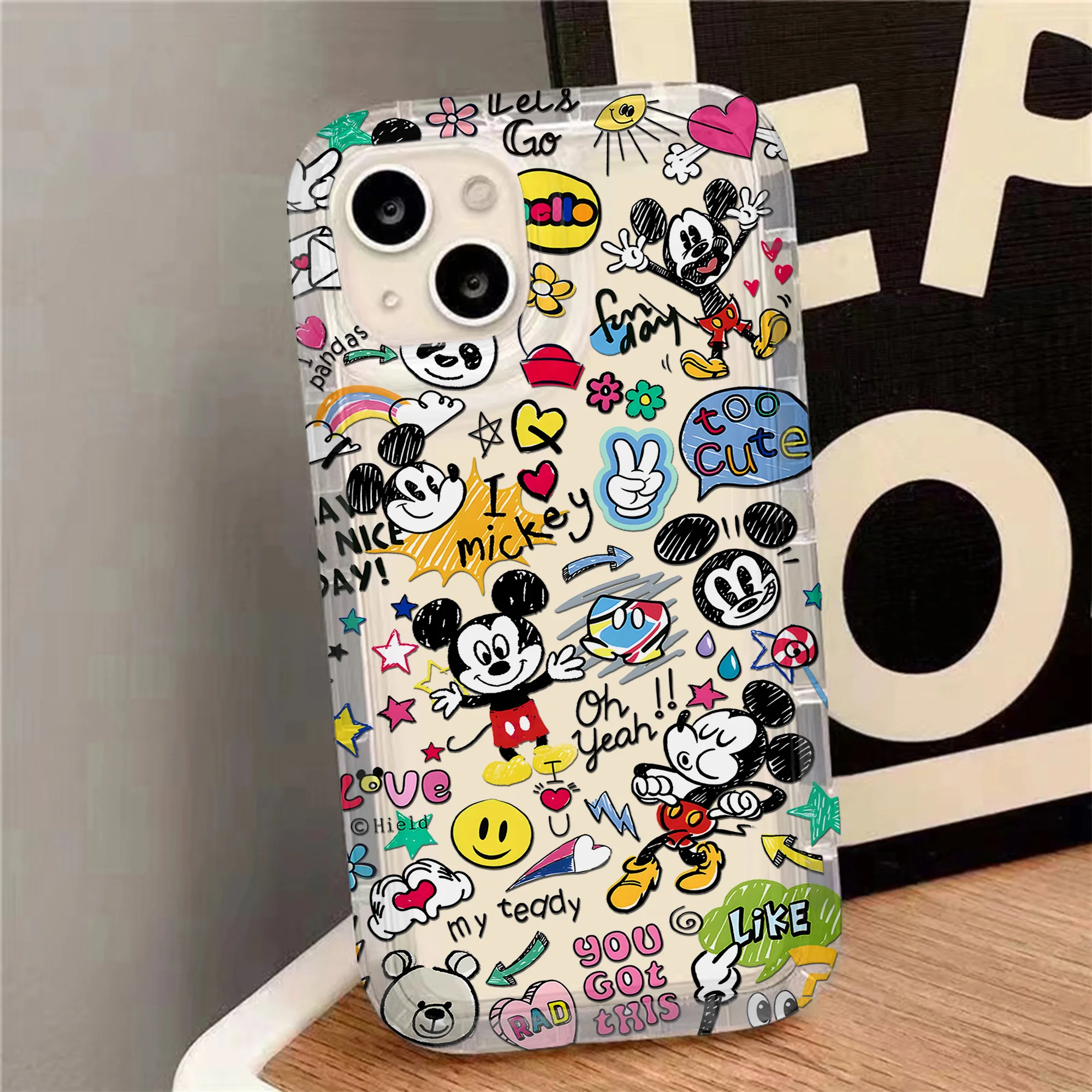 Funny Ins Cute Mickeys Mouse Clear Case for Xiaomi Redmi NOTE 8 9A 9C 9T 9S 10 11 12C K40 Pro Plus 4G 5G Airbag Shockproof Cover image 3