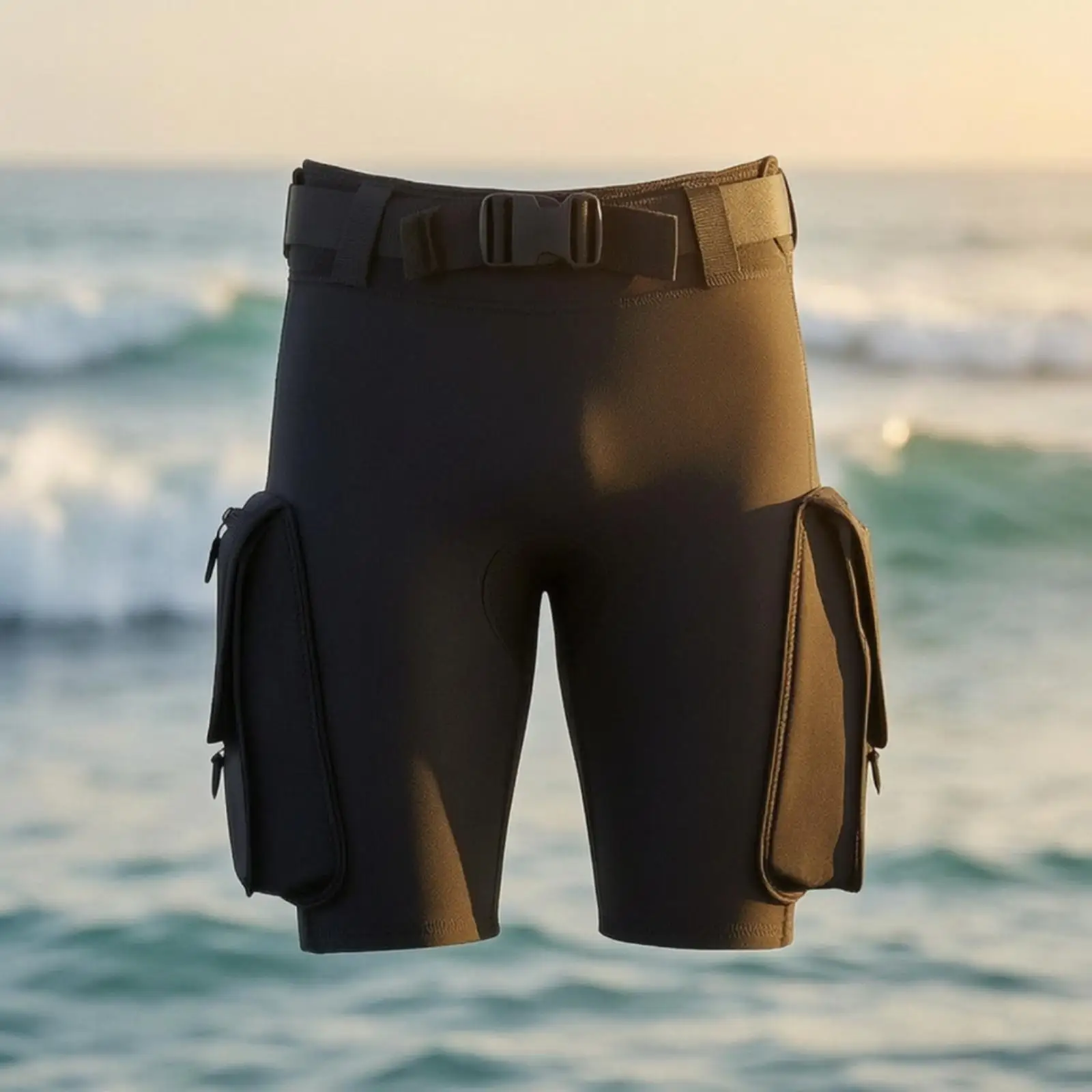Wetsuit Shorts with Buckle 3mm Technical Diving Shorts with Pockets Tailored Apparel for Divers, Surfers, Snorkeling, Sailing,