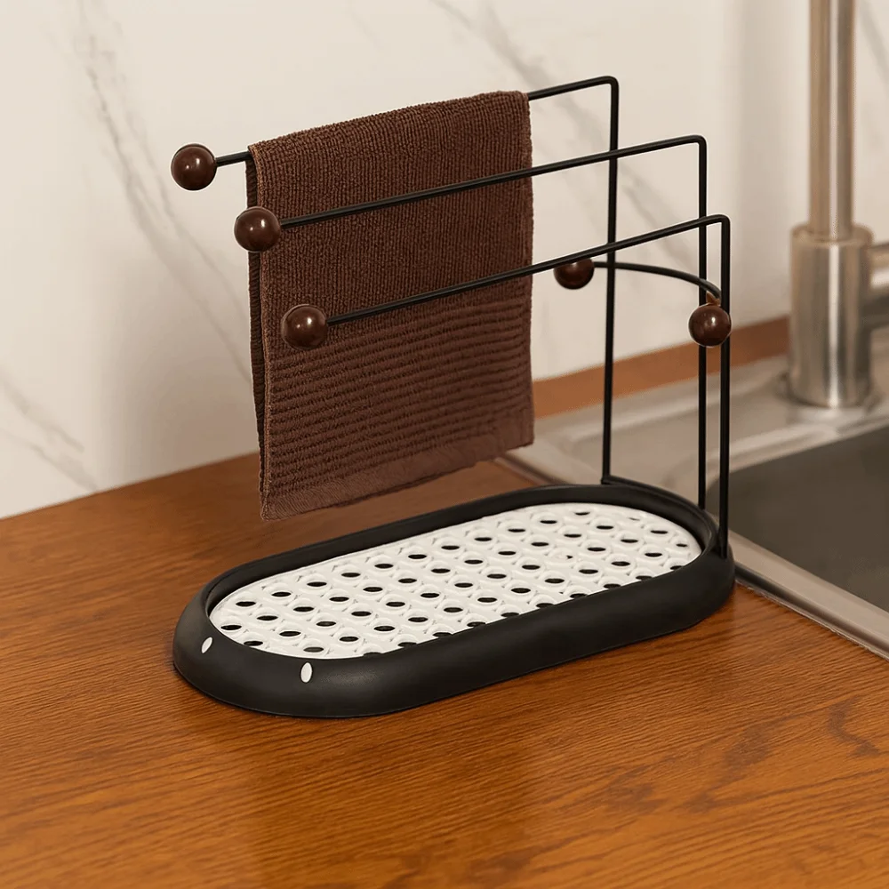 

Household Jewelry Storage Rack Space Saving with Drawer Necklace Display Stand Large Capacity Multi-Layered Kitchen Rag Rack