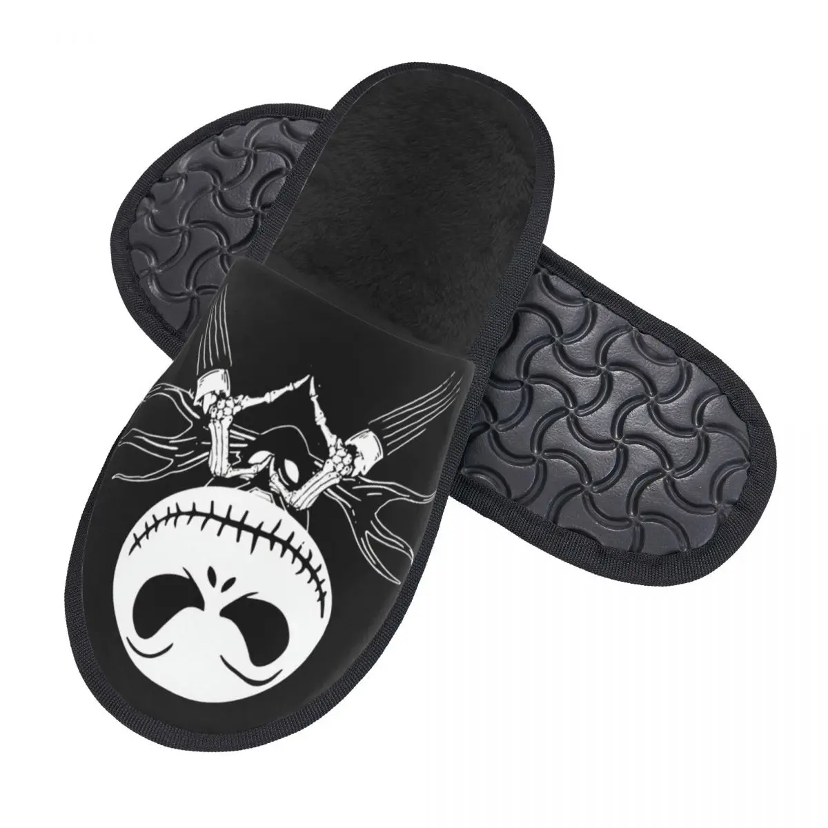 Custom The Nightmare Before Christmas Comfy Scuff Memory Foam Slippers Women Jack Skellington Heart Spa House Shoes