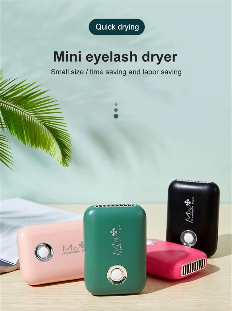 Ventilador de cílios secador enxertia especial ventilador de secagem rápida mini portátil ar condicionado alongamento de cílios secador cola ventilador 3 velocidade