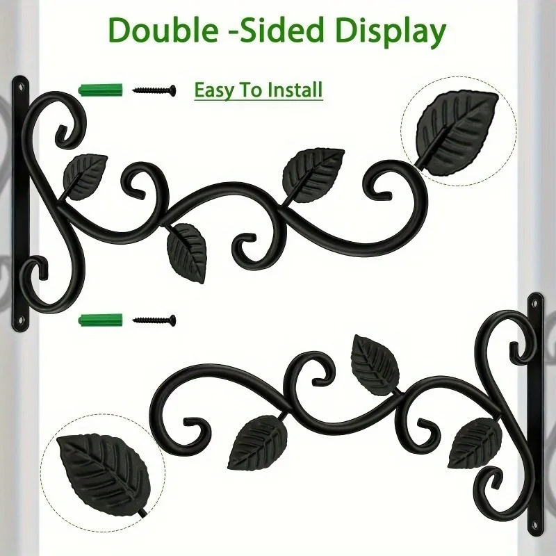 4pcs Forged Iron Plant Hooks Rustic for Hanging Flower Baskets Bird Feeders Planters Wind Chimes Indoor and Outdoor Decoration