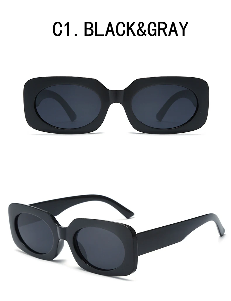 Vintage-Sonnenbrille mit quadratischem Rahmen, modisch, trendig, heiß, für Männer und Frauen, beliebt, Retro-Hip-Hop, weiblich – Detail 6