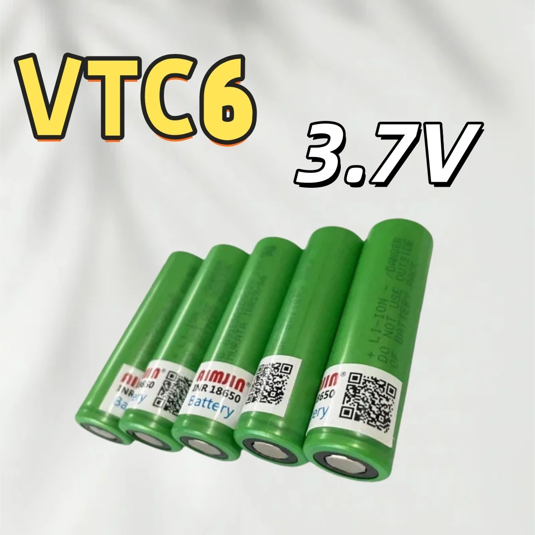

VTC6 18650 Battery 3000mAh 3.7V 30A Rechargeable Lithium Ion Cell for Vape, Flashlight, Power Tools