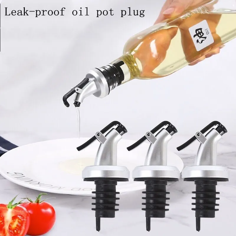 

1-3pcs Oil Bottle Stopper Lock Plug Seal Leak-proof Food Grade Rubber Nozzle Sprayer Liquor Dispenser Wine Pourer Kitchen Tool