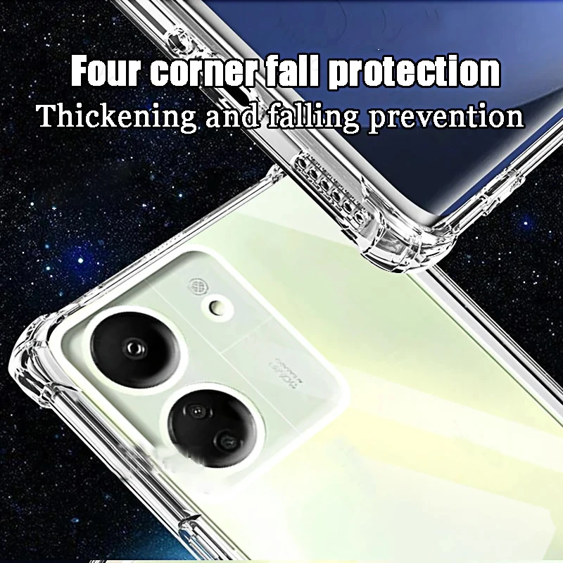 Transparente Handyhülle für Redmi 13C 12c 10C 9C Klare weiche Silikonhülle für Xiaomi Redmi 12 4G 5G Shell 13 12 10 C A 9 C – Detail 2
