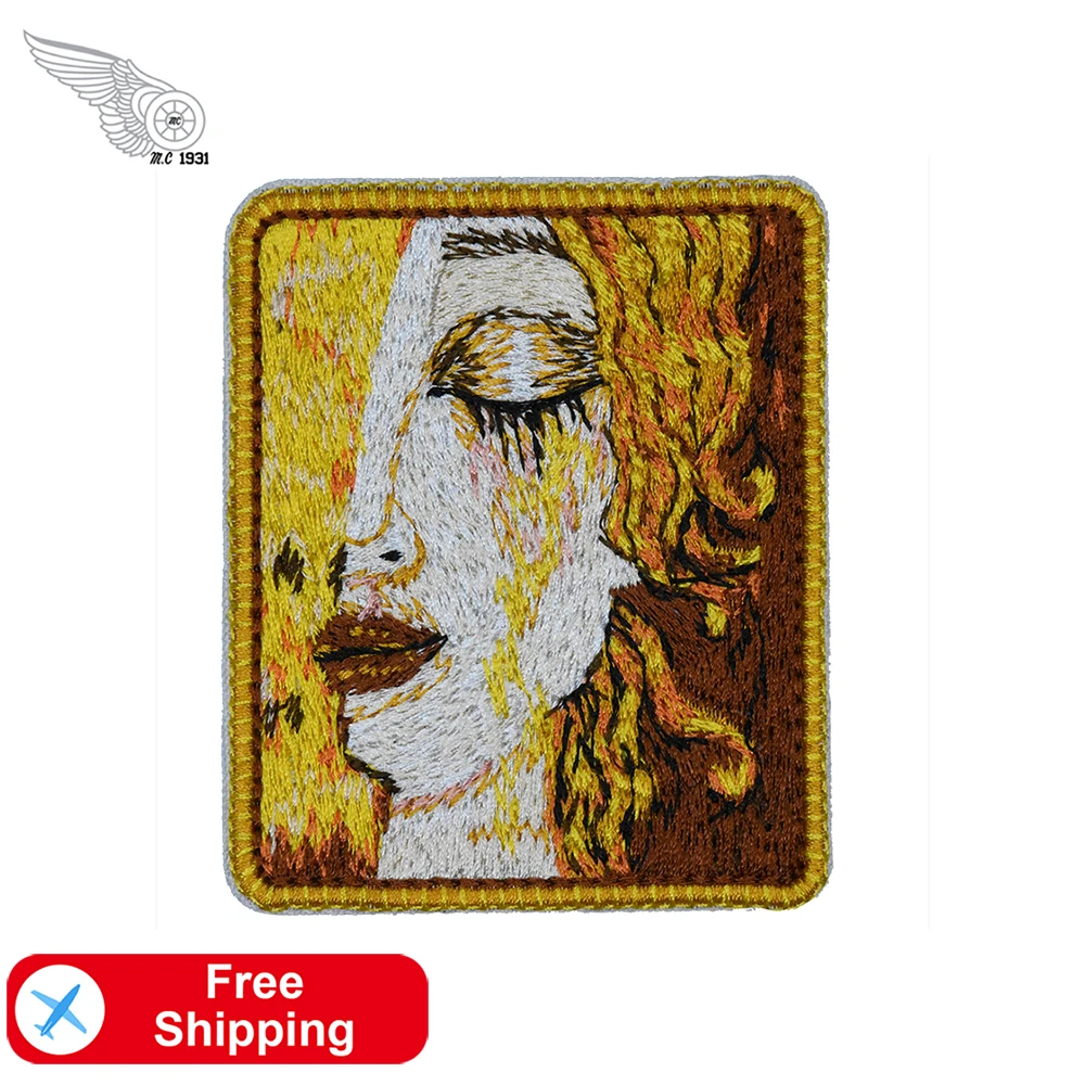 Anne-Marie Zilberman Larme Embroidery Patch Modern Fashion Saness Girls Blonde Sex Lady for Clothing Jackets Jeans