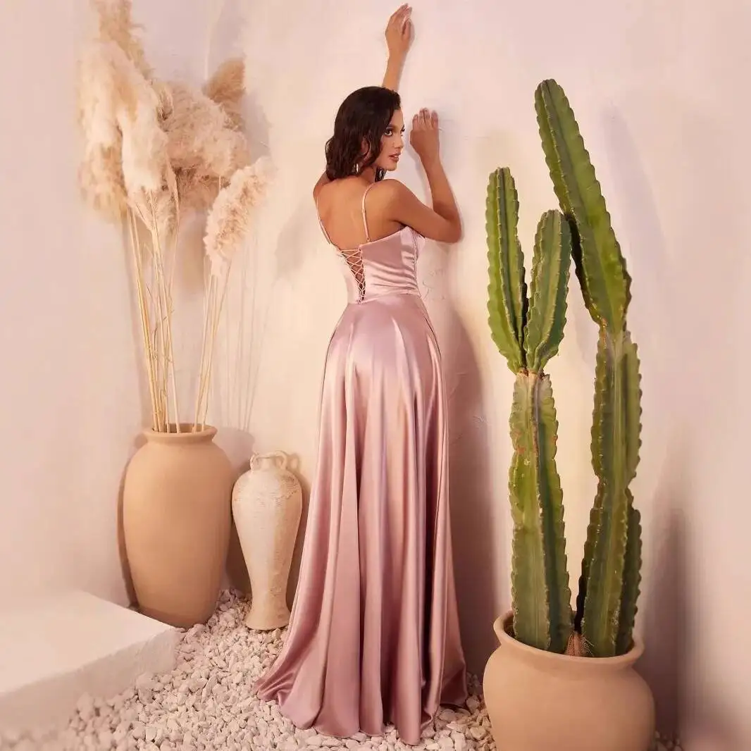 

Новинка лета 2025, женское модное элегантное вечернее платье без бретелек, однотонное длинное платье, летнее платье, халат, женское платье