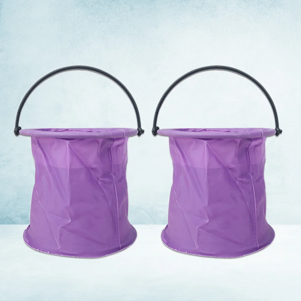 

2Pcs Foldable Pen Washing Bucket PVC Lightweight Space Saving Portable Cleaning Fishing Storage Supplies
