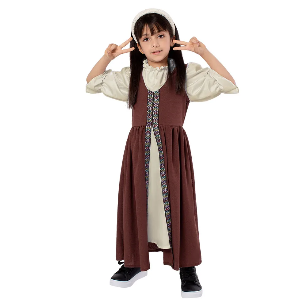 Party Palace Cosplay Medieval Retro Costume Dress Children‘s Performance Stage Costume Outfits Fantasy Halloween Carnival Suit