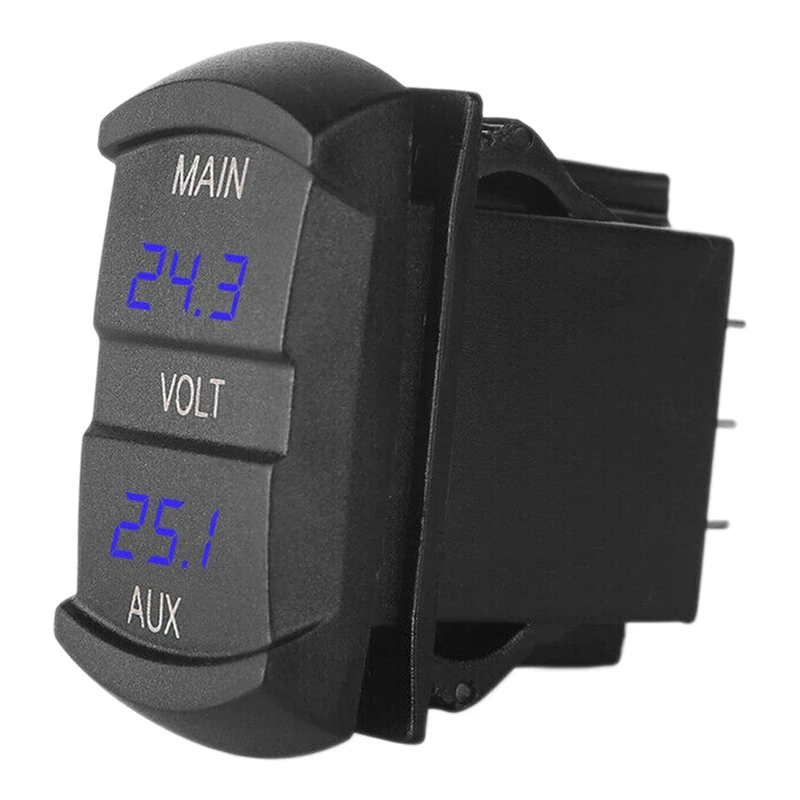 10-60V Dual Voltmeter Gauge LED Digital Panel Volt Battery Monitor Car Marine