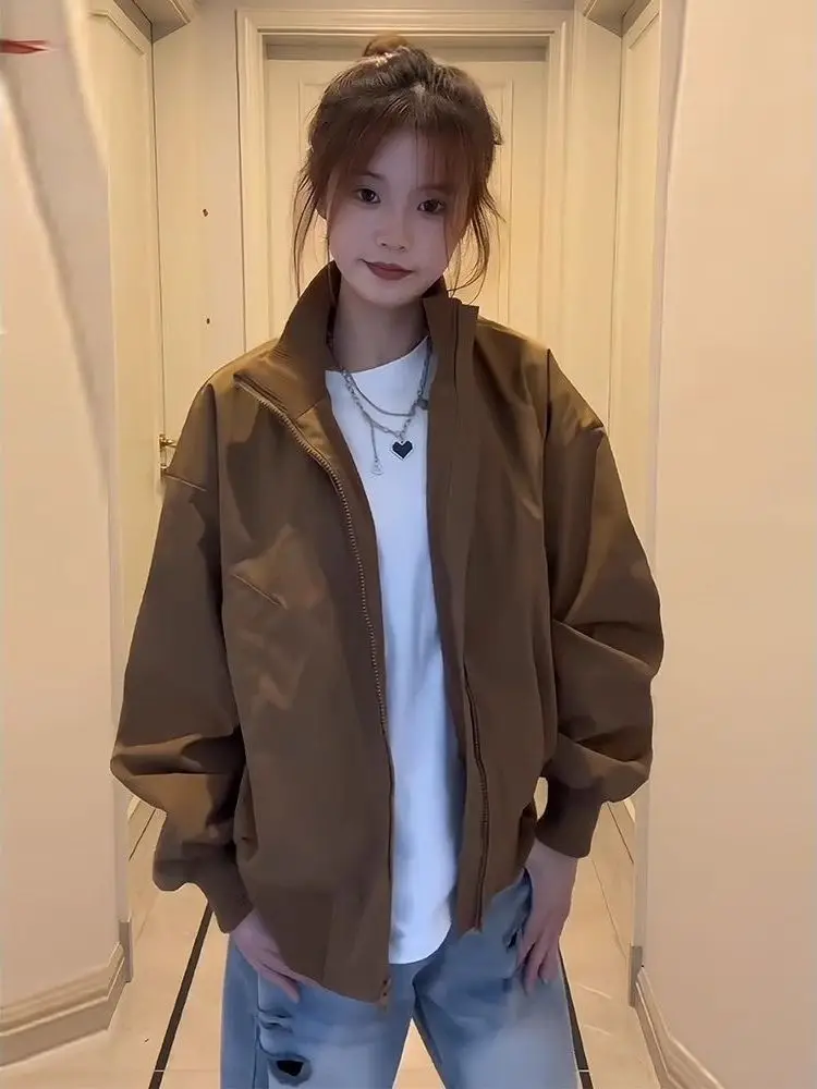 

Коричневый американский Sle Flight Jaet ort ape Пальто с воротником-стойкой Бейсбол orm Модная мужская и женская весенне-осенняя повседневная одежда