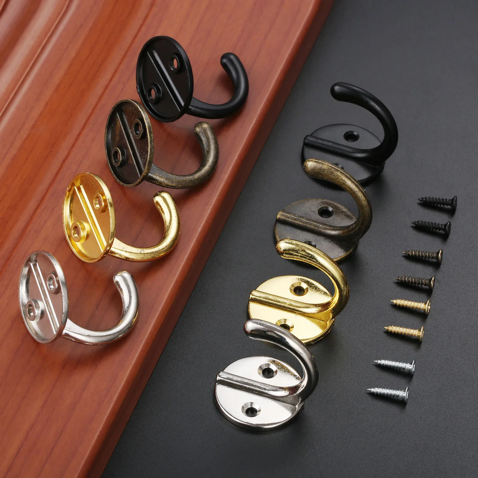 4Pcs Bronze/Silver/Black/Gold Hooks Kitchen Bathroom Robe Hook Hats Bag Key Wall Hanger Storage Holders Home Organizer Hardware