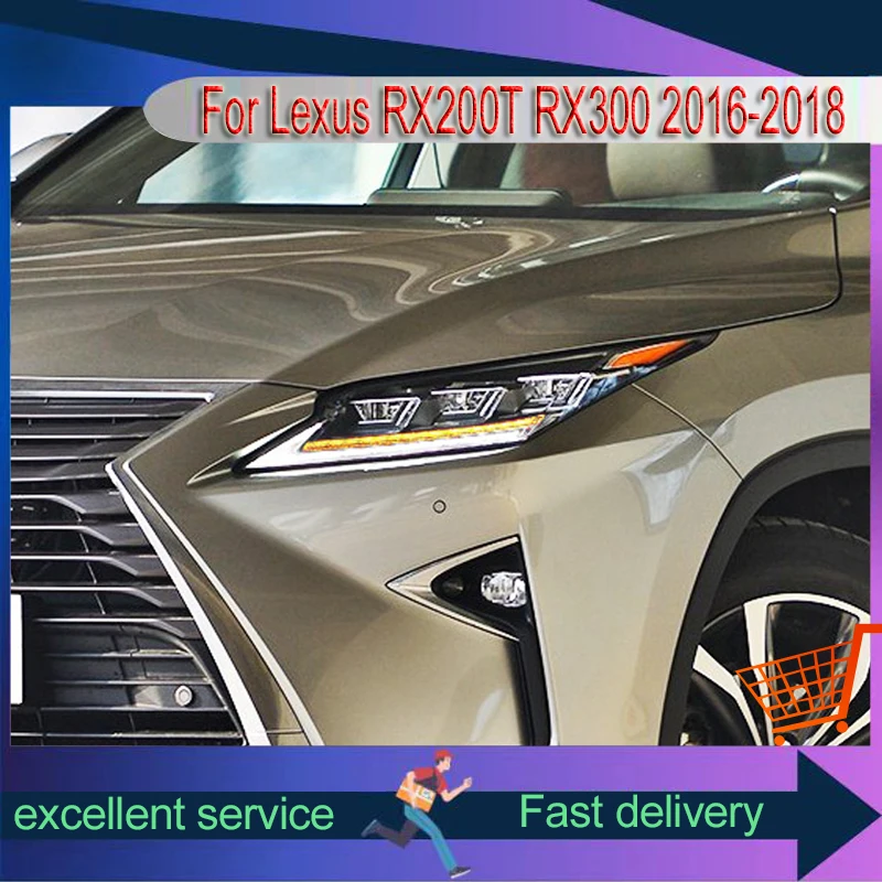 Car Accessories For Lexus RX200T RX300 2016-2018 Front Light DRL Head Lamp LED Projector Lens Daylight Headlights Vehicles Auto
