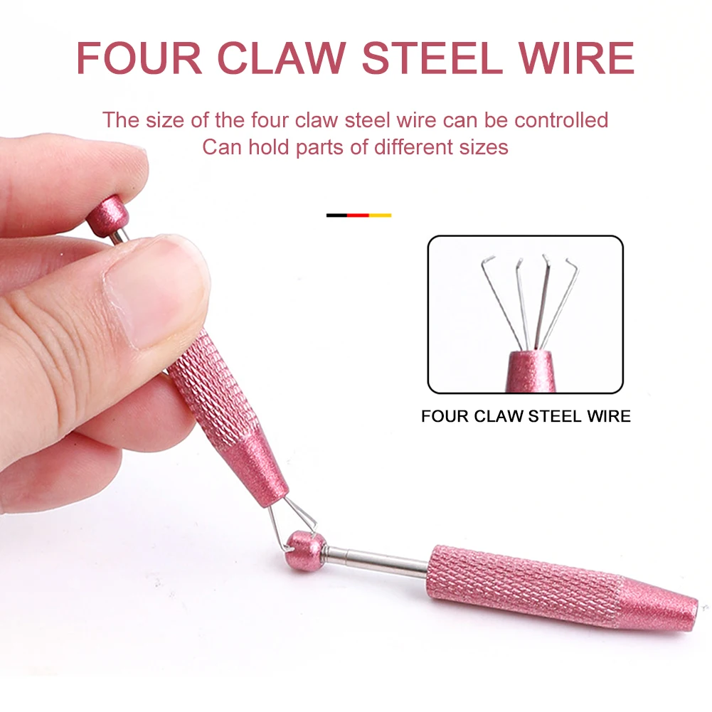 4 Claws Tweezer Jewelry Holder Diamond Gems Parts Screws Pick-Up Tools Grabber Catcher Jewelry Clip For Jewelery Beads