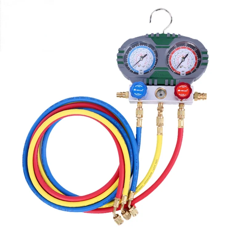 R134a Refrigeration Double Dial Digital Manifold Pressure Gauge Set