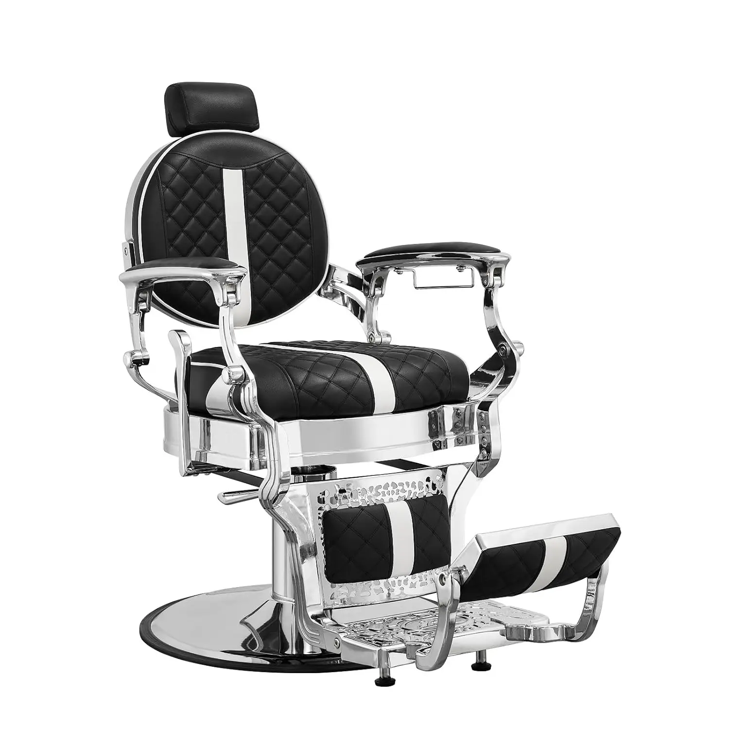 

Профессиональное парикмахерское кресло для барбершопа - Кресло для стилиста из стеганой кожи с хромированными элементами - Мебель для салонов, на заказ