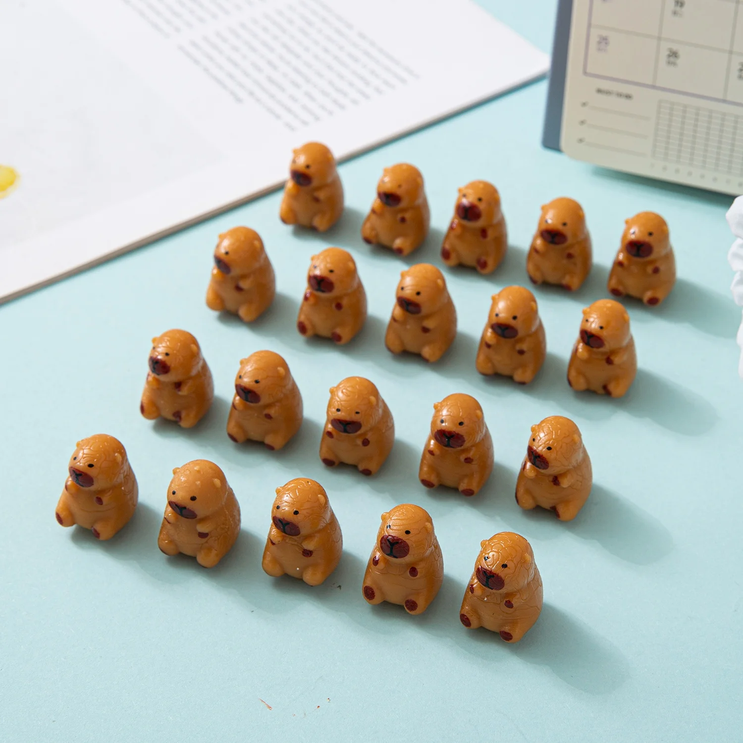 5/10/15パック かわいいミニカピバラ、スクイーズおもちゃ、握れる、オフィスストレス解消、キッズパーティーギフト、パーティー賞品、パーティー記念品