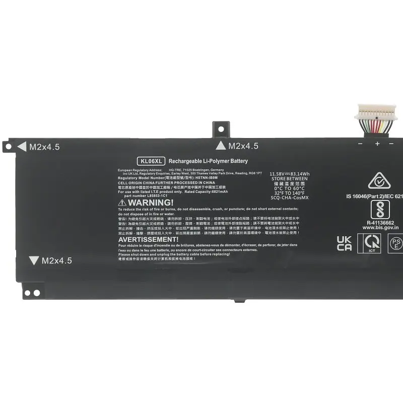 Battery HSTNN-IB9M KL06XL For 15 15-EP0098NR L85885-005, L85853-1C1 11.58V 83Wh