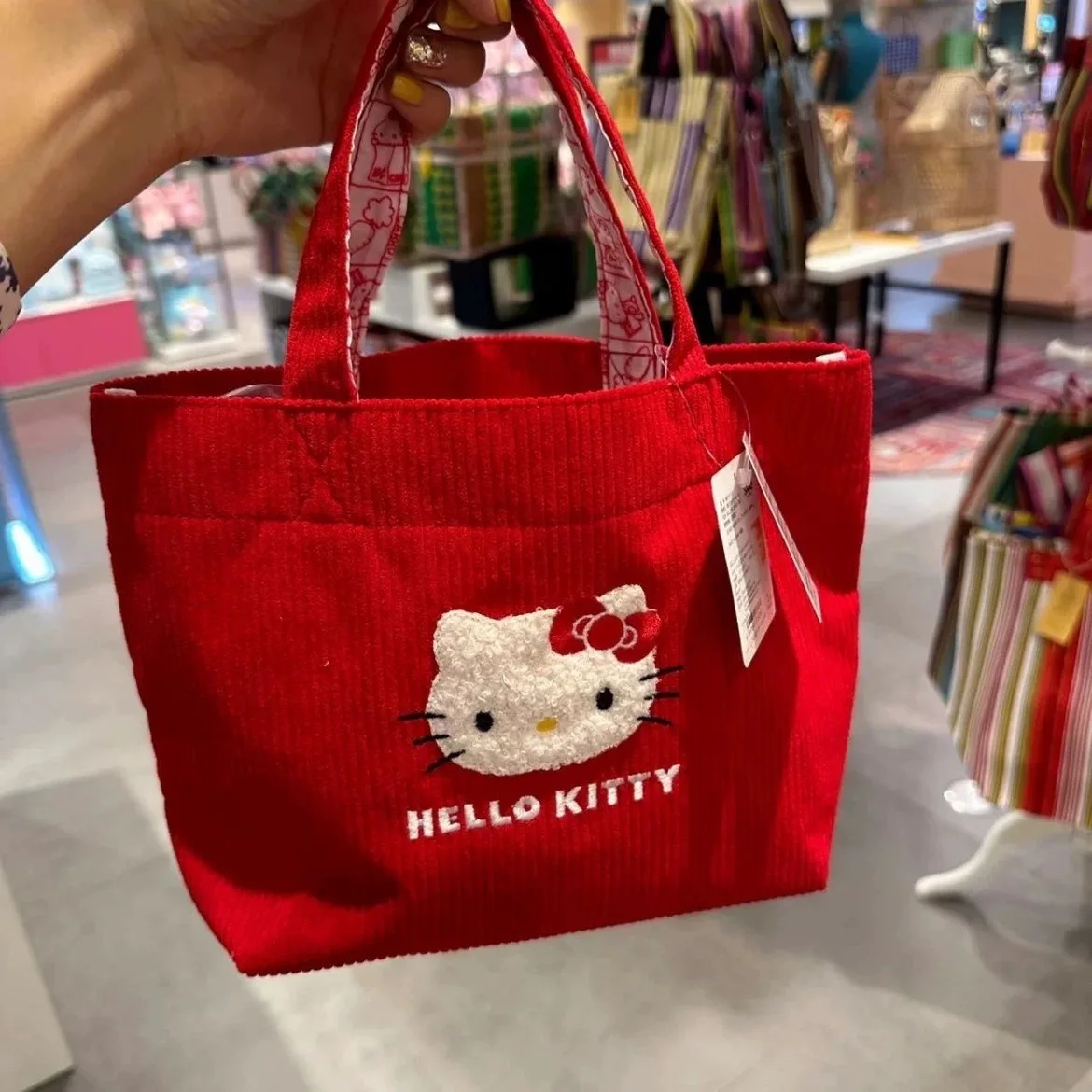 The New Vintage Red Hellos Kittys Collection Tote Bag Large Capacity Storage Bag for Girls Small Tote Bag Shopping Gifts